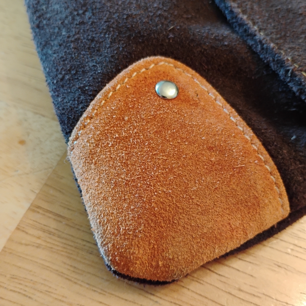 Vintage Y2K Genuine Leather Brown, Tan and Red Shoulder Bag - Picture 7 of 16